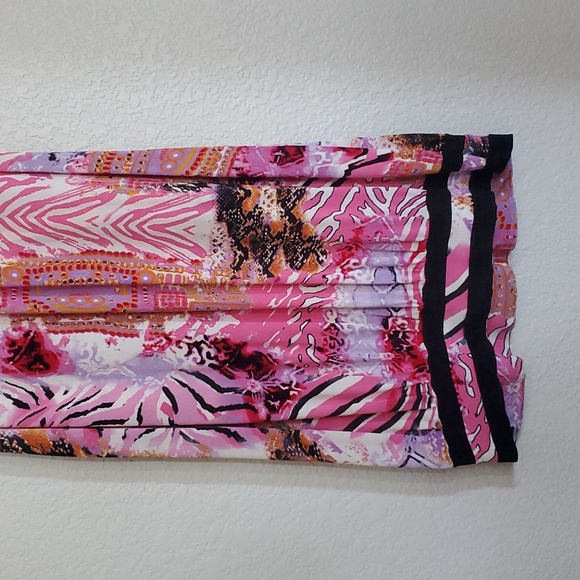 🌟 HP 🌟 Rare Bold Hot Pink Print Dress KLS Size Large - Picture 9 of 9